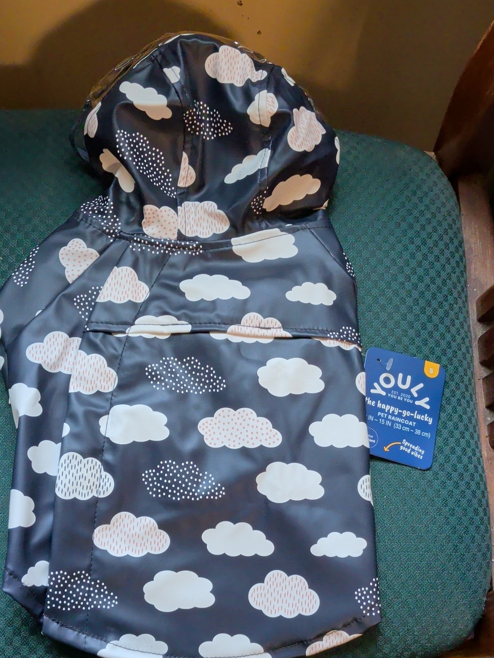 Youly Cloud Pet Raincoat Blue & White
